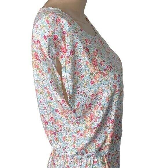 Velucci Womens Blouson Sundress Summer Sleeveless Floral Pink Short Small - Picture 6 of 6